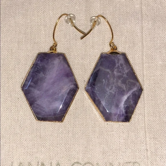 Janna Conner Purple Stone Earrings - Picture 3 of 4